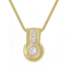 Load image into Gallery viewer, 14k Yellow Gold 1/4ctw Diamond Bezel Slide Pendant Necklace, 18&quot;