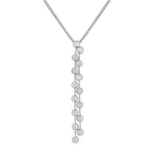 Load image into Gallery viewer, Italian 14k White Gold 0.90ctw Diamond Linear Drop Pendant Necklace, 18&quot;