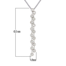 Load image into Gallery viewer, Italian 14k White Gold 0.90ctw Diamond Linear Drop Pendant Necklace, 18&quot;
