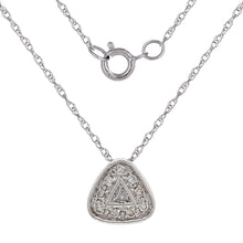 Load image into Gallery viewer, 14k White Gold 0.20ctw Diamond Triangle Floating Necklace, 18&quot;