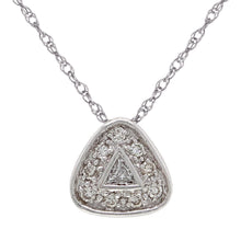 Load image into Gallery viewer, 14k White Gold 0.20ctw Diamond Triangle Floating Necklace, 18&quot;