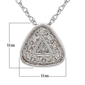 14k White Gold 0.20ctw Diamond Triangle Floating Necklace, 18"