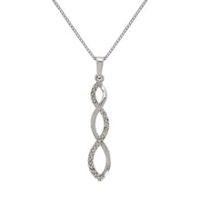 Load image into Gallery viewer, 14k White Gold 1/4ctw Diamond Twist Pendant Necklace, 18&quot;