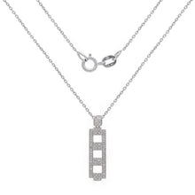 Load image into Gallery viewer, 18k White Gold 0.32ctw Diamond Deco Style Pendant Necklace, 18&quot;