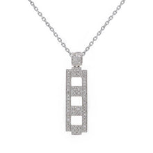 Load image into Gallery viewer, 18k White Gold 0.32ctw Diamond Deco Style Pendant Necklace, 18&quot;