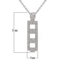 Load image into Gallery viewer, 18k White Gold 0.32ctw Diamond Deco Style Pendant Necklace, 18&quot;