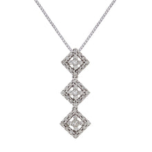 Load image into Gallery viewer, 14k White Gold 1/3ctw Diamond Triple Square Pendant Necklace, 18&quot;