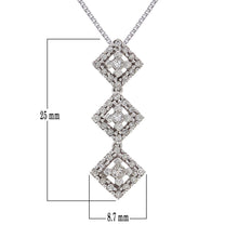 Load image into Gallery viewer, 14k White Gold 1/3ctw Diamond Triple Square Pendant Necklace, 18&quot;