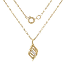 Load image into Gallery viewer, 14k Yellow Gold 0.08ctw Diamond Anniversary 3 Stone Pendant Necklace, 18&quot;