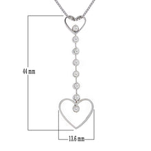 Load image into Gallery viewer, Italian 14k White Gold 1/4ctw Diamond Heart Linear Pendant Necklace, 18&quot;