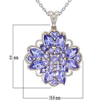 Load image into Gallery viewer, Italian14k White Gold 1.45ctw Tanzanite Flower Cluster Pendant Necklace, 18&quot;