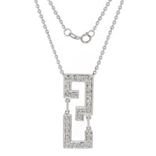 Load image into Gallery viewer, 14k White Gold 0.18ctw Diamond Geometric Pendant Necklace, 18&quot;