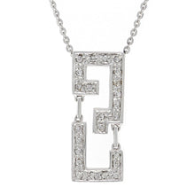 Load image into Gallery viewer, 14k White Gold 0.18ctw Diamond Geometric Pendant Necklace, 18&quot;