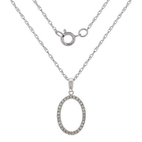 Italian 14k White Gold 0.70ctw Diamond Eternity Circle Pendant Necklace, 18