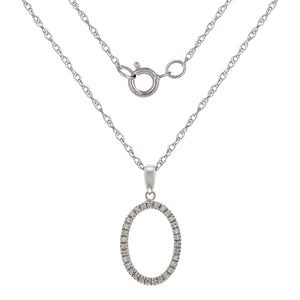 Italian 14k White Gold 0.70ctw Diamond Eternity Circle Pendant Necklace, 18"