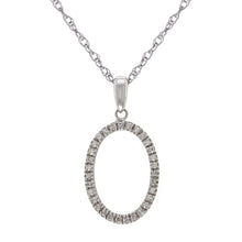 Load image into Gallery viewer, Italian 14k White Gold 0.70ctw Diamond Eternity Circle Pendant Necklace, 18&quot;
