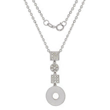 Load image into Gallery viewer, Italian 14k White Gold 1/4ctw Diamond Linear Geometric Pendant Necklace, 18&quot;