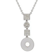 Load image into Gallery viewer, Italian 14k White Gold 1/4ctw Diamond Linear Geometric Pendant Necklace, 18&quot;