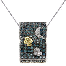 Load image into Gallery viewer, 18k White Gold 1.04ctw Fancy Color Diamond Pave Slide Pendant Necklace, 18&quot;