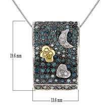 Load image into Gallery viewer, 18k White Gold 1.04ctw Fancy Color Diamond Pave Slide Pendant Necklace, 18&quot;