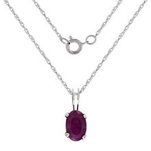 Load image into Gallery viewer, 10k White Gold 0.55ctw Oval Cut Ruby Solitaire Pendant Necklace, 18&quot;