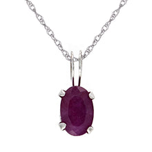 Load image into Gallery viewer, 10k White Gold 0.55ctw Oval Cut Ruby Solitaire Pendant Necklace, 18&quot;