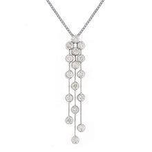 Load image into Gallery viewer, 14k White Gold 0.80ctw Diamond Triple Linear Strand Pendant Necklace, 18&quot;