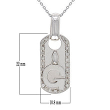 Load image into Gallery viewer, 14k White Gold 1/4ctw Diamond Masonic G Dog Tag Pendant Necklace, 18&quot;