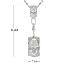 Load image into Gallery viewer, Italian 14k White Gold 1/3ctw Diamond Padlock Dangle Pendant Necklace, 18&quot;