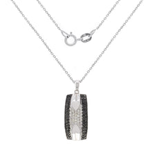 Load image into Gallery viewer, Italian 14k White Gold 0.79ctw Black &amp; White Diamond Pave Pendant Necklace, 18&quot;