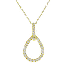 Load image into Gallery viewer, 18k Yellow Gold 0.37ctw Diamond Pear Drop Pendant Necklace, 18&quot;