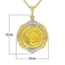 Load image into Gallery viewer, 14k Yellow Gold 0.13ctw Diamond Panda Chinese Coin Pendant Necklace