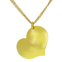 Load image into Gallery viewer, 18k Yellow Gold Shiny Sideways Heart Double Strand Pendant Necklace