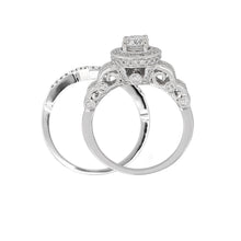 Load image into Gallery viewer, 14k White Gold 1.17ctw Diamond Engagement &amp; Wedding 2 Piece Bridal Ring Set