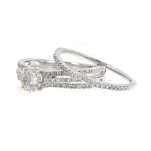 Load image into Gallery viewer, 14k White Gold 1ctw Diamond Matching Engagement &amp; Bridal 2 Piece Ring Set