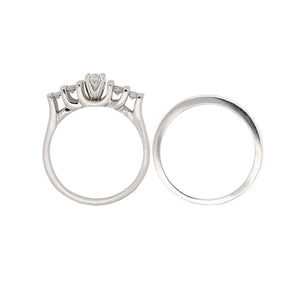14k White Gold 1/2ctw Diamond Engagement & Wedding 2 Piece Ring Set
