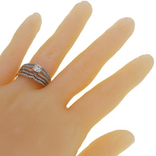 Load image into Gallery viewer, 14k White Gold 1.51ctw Diamond Pave Multi-Row Matching 2 Piece Bridal Ring Set