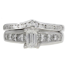 Load image into Gallery viewer, 14k White Gold 1 1/2ctw Mixed Cut Diamond Engagement &amp; Wedding Ring Set