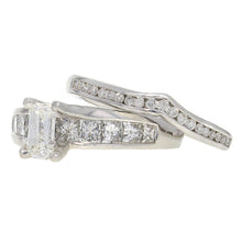 Load image into Gallery viewer, 14k White Gold 1 1/2ctw Mixed Cut Diamond Engagement &amp; Wedding Ring Set