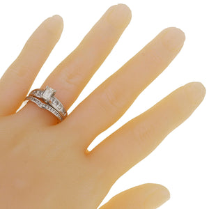 14k White Gold 1 1/2ctw Mixed Cut Diamond Engagement & Wedding Ring Set