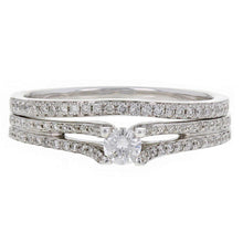 Load image into Gallery viewer, 14k White Gold 1/2ctw Brilliant Diamond Matching Engagement &amp; Wedding Ring Set
