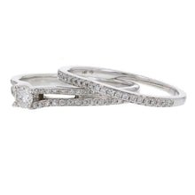 Load image into Gallery viewer, 14k White Gold 1/2ctw Brilliant Diamond Matching Engagement &amp; Wedding Ring Set