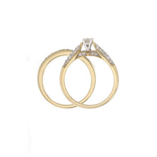 Load image into Gallery viewer, 14k Yellow Gold 0.51ctw Brilliant Diamond Pave Matching 2 Piece Bridal Ring Set
