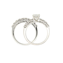 Load image into Gallery viewer, 14k White Gold 1.20ctw Brilliant Diamond Matching 2 Piece Bridal Ring Set