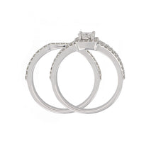Load image into Gallery viewer, 14k White Gold 1.20ctw Princess Diamond Engagement &amp; Wedding 2 Piece Ring Set
