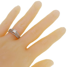 Load image into Gallery viewer, 14k White Gold 1 1/2ctw Princess Diamond Multi-Row 2 Piece Bridal Ring Set