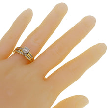 Load image into Gallery viewer, 14k Yellow Gold 1/2ctw Brilliant Cut Diamond Cluster 2 Piece Wedding Set