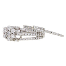 Load image into Gallery viewer, 14k White Gold 0.87ctw Diamond Cluster Multi-Row 2 Piece Bridal Ring Set