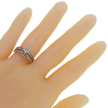 Load image into Gallery viewer, 14k White Gold 0.87ctw Diamond Cluster Multi-Row 2 Piece Bridal Ring Set