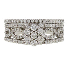Load image into Gallery viewer, 14k White Gold 1.05ctw Diamond Cluster Deco Inspired 2 Piece Bridal Ring Set